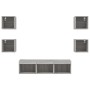 Muebles TV pared con LED 7 pzas madera ingeniería gris Sonoma en Muebles TV | Comprar online en Foru.es