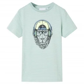 Camiseta infantil con rayas verde menta claro 92 de , Camisetas para niños - Ref: Foro24-12569, Precio: 8,19 €, Descuento: %