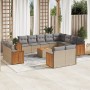 Set sofás de jardín con cojines 13 pzas ratán sintético beige de , Conjuntos de jardín - Ref: Foro24-3260603, Precio: 886,87 ...