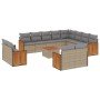 Set sofás de jardín con cojines 13 pzas ratán sintético beige de , Conjuntos de jardín - Ref: Foro24-3260603, Precio: 886,87 ...