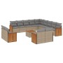 Set sofás de jardín 14 pzas con cojines ratán sintético beige de , Conjuntos de jardín - Ref: Foro24-3260617, Precio: 926,62 ...