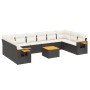Set de sofás de jardín 11 pzas y cojines ratán sintético negro de , Conjuntos de jardín - Ref: Foro24-3259571, Precio: 643,57...