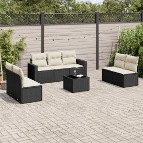 Set de sofás de jardín 8 piezas y cojines ratán sintético negro de , Conjuntos de jardín - Ref: Foro24-3218826, Precio: 425,9...
