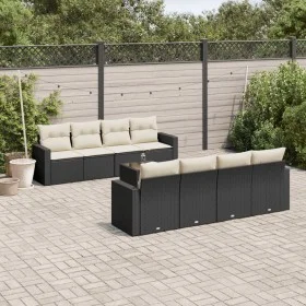 Set de sofás de jardín 8 piezas y cojines ratán sintético negro de , Conjuntos de jardín - Ref: Foro24-3218736, Precio: 531,9...