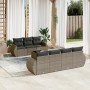 Set de sofás de jardín 8 pzas y cojines ratán sintético gris de , Conjuntos de jardín - Ref: Foro24-3221129, Precio: 526,63 €...