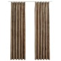 Cortinas opacas con ganchos 2 pzas terciopelo beige 140x225 cm de vidaXL, Cortinas y visillos - Ref: Foro24-134509, Precio: 4...