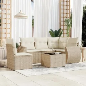 Juego de sofás jardín con cojines 6 pzas ratán sintético beige de , Conjuntos de jardín - Ref: Foro24-3221377, Precio: 478,33...