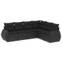 Set de sofás de jardín 6 piezas y cojines ratán sintético negro de , Conjuntos de jardín - Ref: Foro24-3221404, Precio: 407,3...