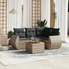 Juego de sofás jardín con cojines 5 pzas ratán sintético gris de , Conjuntos de jardín - Ref: Foro24-3224989, Precio: 338,53 ...