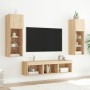 Muebles TV pared con LED 5 pzas madera ingeniería roble Sonoma en Muebles TV | Comprar online en Foru.es