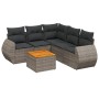 Set de muebles de jardín 6 pzas y cojines ratán sintético gris de , Conjuntos de jardín - Ref: Foro24-3225003, Precio: 377,82...