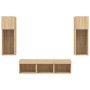 Muebles TV pared con LED 5 pzas madera ingeniería roble Sonoma en Muebles TV | Comprar online en Foru.es