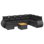 Set de sofás de jardín 8 piezas y cojines ratán sintético negro de , Conjuntos de jardín - Ref: Foro24-3225138, Precio: 551,6...