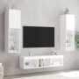 Muebles de TV de pared con LED 5 pzas madera ingeniería blanco en Muebles TV | Comprar online en Foru.es