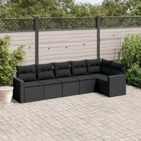 Set de sofás de jardín 6 piezas y cojines ratán sintético negro de , Conjuntos de jardín - Ref: Foro24-3218975, Precio: 411,5...
