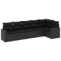 Set de sofás de jardín 6 piezas y cojines ratán sintético negro de , Conjuntos de jardín - Ref: Foro24-3218975, Precio: 398,3...