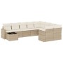Juego de sofás jardín con cojines beige 10 pzas ratán sintético de , Conjuntos de jardín - Ref: Foro24-3219448, Precio: 641,4...