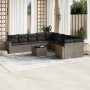 Set de sofás de jardín 11 pzas y cojines ratán sintético gris de , Conjuntos de jardín - Ref: Foro24-3219510, Precio: 644,45 ...