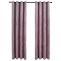 Cortinas opacas anillas 2 uds terciopelo rosa viejo 140x225 cm de vidaXL, Cortinas y visillos - Ref: Foro24-134521, Precio: 4...