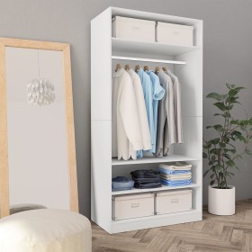 Armario de madera contrachapada blanco 100x50x200 cm de vidaXL, Armarios roperos - Ref: Foro24-800225, Precio: 185,86 €, Desc...