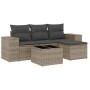 Juego de sofás jardín con cojines 5 pzas ratán sintético gris de , Sofás modulares de exterior - Ref: Foro24-3222479, Precio:...