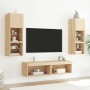 Muebles TV pared con LED 6 pzas madera ingeniería roble Sonoma en Muebles TV | Comprar online en Foru.es