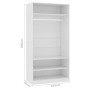 Armario de madera contrachapada blanco 100x50x200 cm de vidaXL, Armarios roperos - Ref: Foro24-800225, Precio: 185,86 €, Desc...