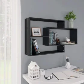 Wandregale aus schwarzem Sperrholz, 104 x 20 x 58,5 cm von vidaXL, Regale und Regale - Ref: Foro24-800325, Preis: 37,03 €, Ra...