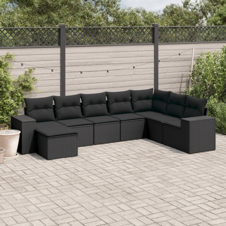 Set de sofás de jardín 8 piezas y cojines ratán sintético negro de , Conjuntos de jardín - Ref: Foro24-3222954, Precio: 533,8...
