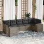 Set de sofás de jardín 7 piezas con cojines ratán PE gris de , Conjuntos de jardín - Ref: Foro24-3222989, Precio: 463,02 €, D...