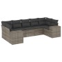 Set de sofás de jardín 7 piezas con cojines ratán PE gris de , Conjuntos de jardín - Ref: Foro24-3222989, Precio: 463,02 €, D...
