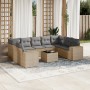 Juego de sofás jardín con cojines beige 10 pzas ratán sintético de , Conjuntos de jardín - Ref: Foro24-3223008, Precio: 603,1...
