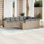 Juego de sofás jardín con cojines beige 10 pzas ratán sintético de , Conjuntos de jardín - Ref: Foro24-3223088, Precio: 643,3...