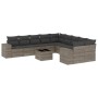Set de sofás de jardín 11 pzas y cojines ratán sintético gris de , Conjuntos de jardín - Ref: Foro24-3223119, Precio: 657,04 ...