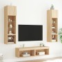 Muebles TV pared con LED 6 pzas madera ingeniería roble Sonoma en Muebles TV | Comprar online en Foru.es