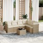 Set sofás de jardín 7 piezas y cojines ratán sintético beige de , Conjuntos de jardín - Ref: Foro24-3249527, Precio: 461,52 €...