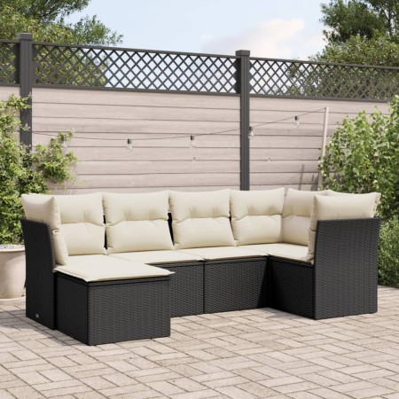 Set de sofás de jardín 6 piezas y cojines ratán sintético negro de , Conjuntos de jardín - Ref: Foro24-3249785, Precio: 372,1...