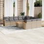 Set de sofás de jardín 12 pzas y cojines ratán sintético marrón de , Conjuntos de jardín - Ref: Foro24-3258839, Precio: 796,9...