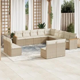 Set sofás de jardín con cojines 13 pzas ratán sintético beige de , Conjuntos de jardín - Ref: Foro24-3258887, Precio: 886,30 ...
