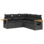 Set de muebles de jardín 5 pzas y cojines ratán sintético negro de , Conjuntos de jardín - Ref: Foro24-3259199, Precio: 398,0...