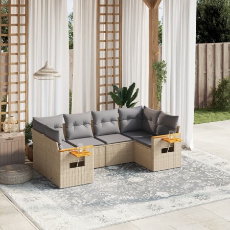 Juego de sofás jardín con cojines 6 pzas ratán sintético beige de , Conjuntos de jardín - Ref: Foro24-3259504, Precio: 446,24...
