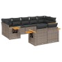 Set de muebles de jardín 9 pzas y cojines ratán sintético gris de , Conjuntos de jardín - Ref: Foro24-3259533, Precio: 584,02...