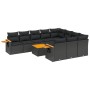 Set de sofás de jardín 11 pzas y cojines ratán sintético negro de , Conjuntos de jardín - Ref: Foro24-3259584, Precio: 707,34...