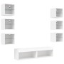 Muebles de TV de pared con LED 8 pzas madera ingeniería blanco en Muebles TV | Comprar online en Foru.es