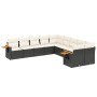 Set de sofás de jardín 10 pzas cojines ratán sintético negro de , Conjuntos de jardín - Ref: Foro24-3259592, Precio: 604,69 €...