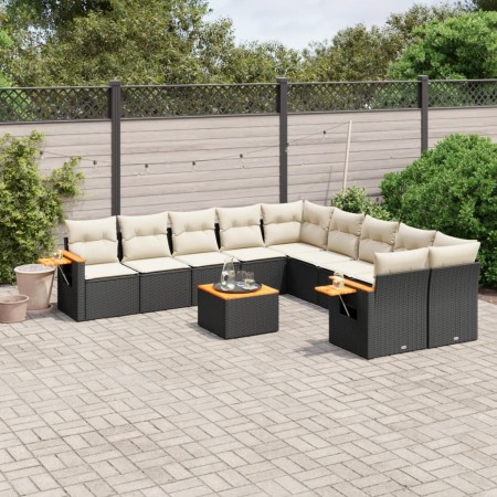Set de sofás de jardín 11 pzas y cojines ratán sintético negro de , Conjuntos de jardín - Ref: Foro24-3259599, Precio: 643,57...