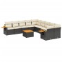 Set de sofás de jardín 11 pzas y cojines ratán sintético negro de , Conjuntos de jardín - Ref: Foro24-3259599, Precio: 643,57...