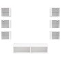 Muebles de TV de pared con LED 8 pzas madera ingeniería blanco en Muebles TV | Comprar online en Foru.es