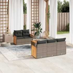 Set de muebles de jardín 6 pzas y cojines ratán sintético gris de , Conjuntos de jardín - Ref: Foro24-3259869, Precio: 402,94...