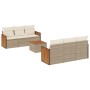 Set sofás de jardín 7 piezas y cojines ratán sintético beige de , Conjuntos de jardín - Ref: Foro24-3259874, Precio: 509,34 €...